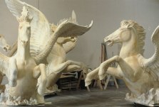 Caesars Forum-Pegasus horses de-molded in shop